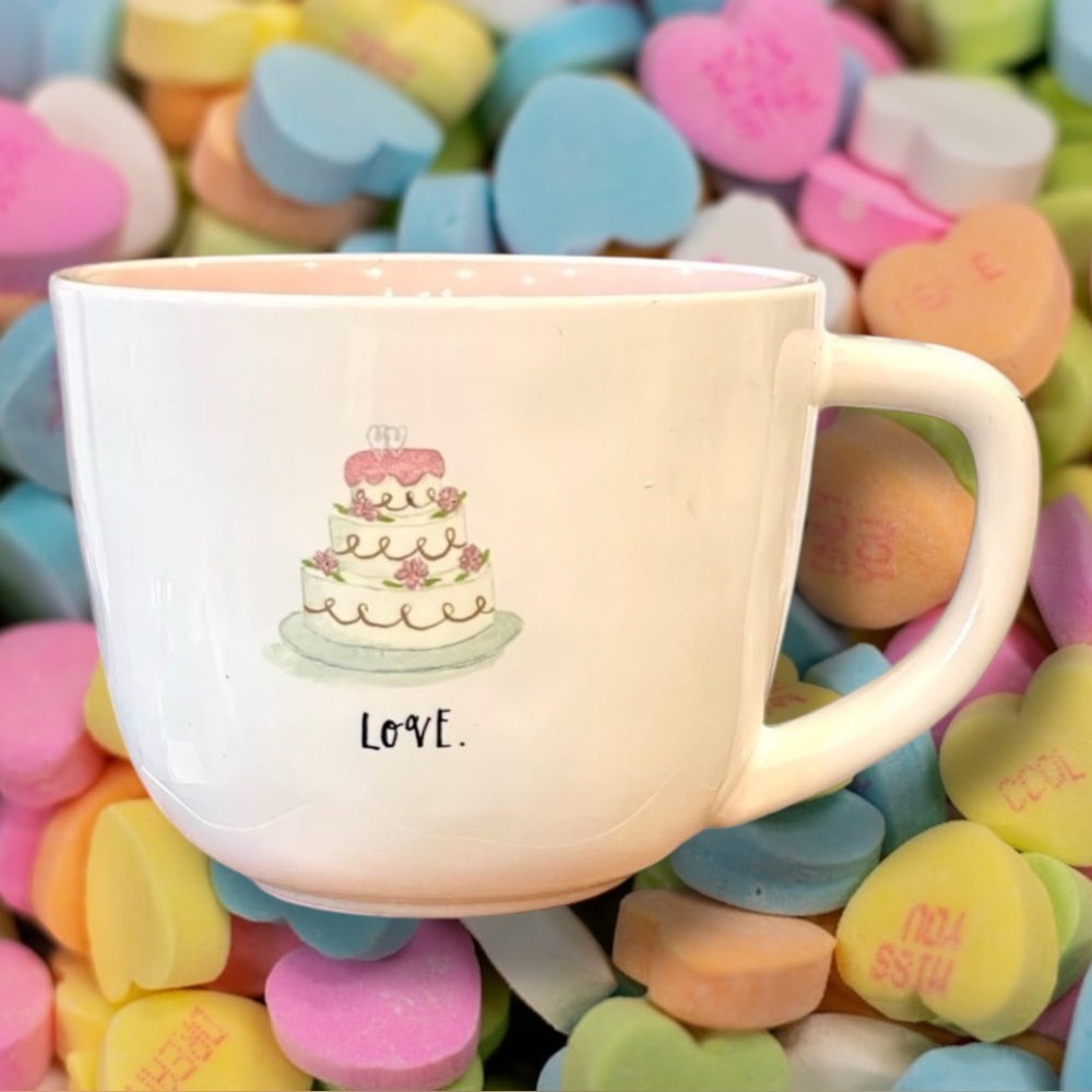Rae Dunn by Magenta Artisan Collection Wedding Cake “LOVE” 18 oz Cup